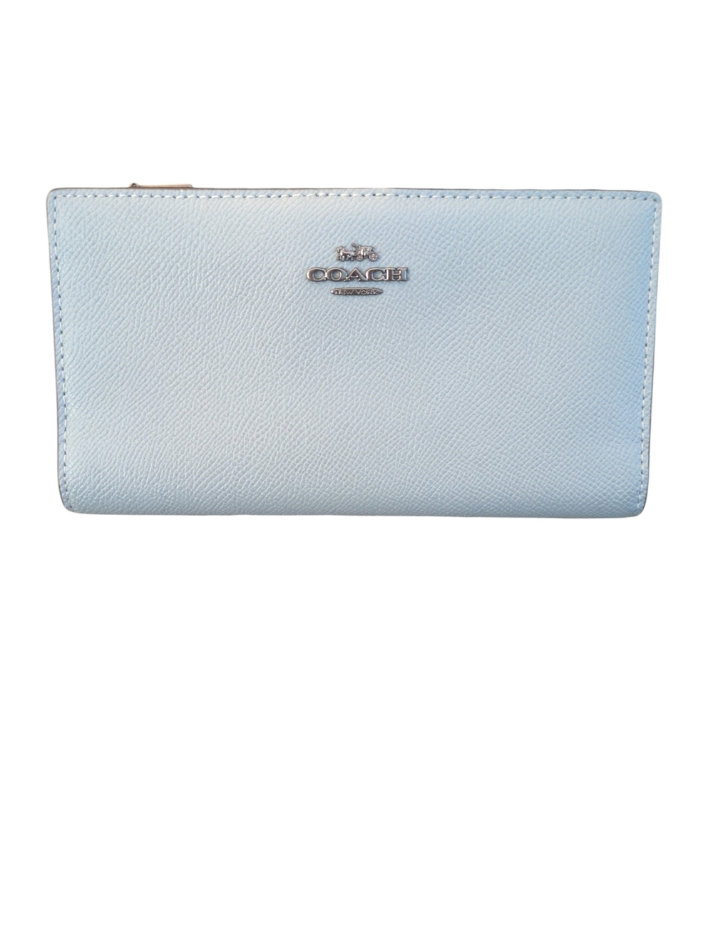 Coach Light Blue Leather Zip Wallet